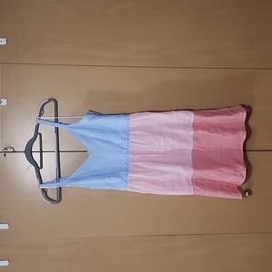 Color block linen dress